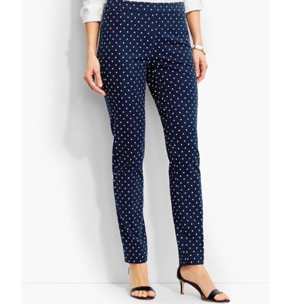 Talbots Chatham Polka dot High Rise Ankle Business Casual Career Work Pants 12W